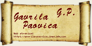 Gavrila Paovica vizit kartica